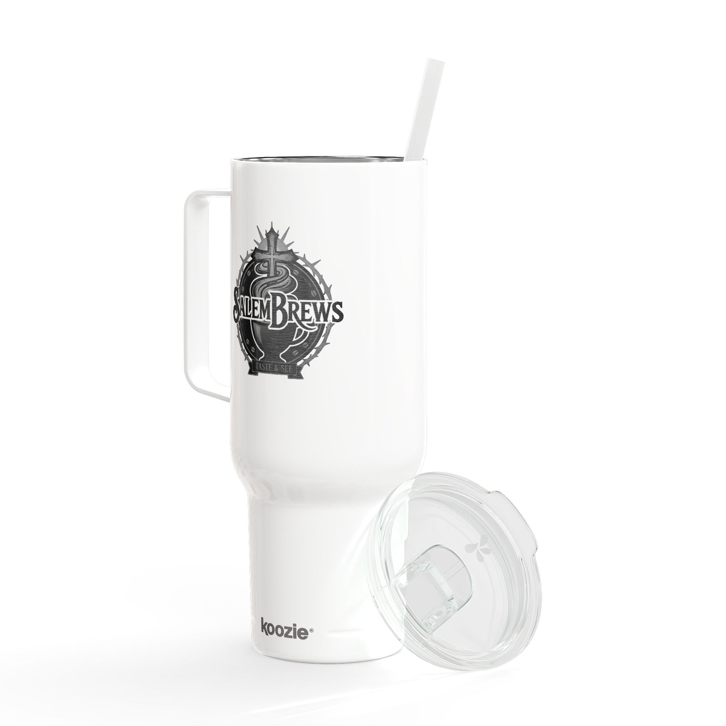SalemBrews 40oz Engraved Stainless Tumbler with Lid & Handle