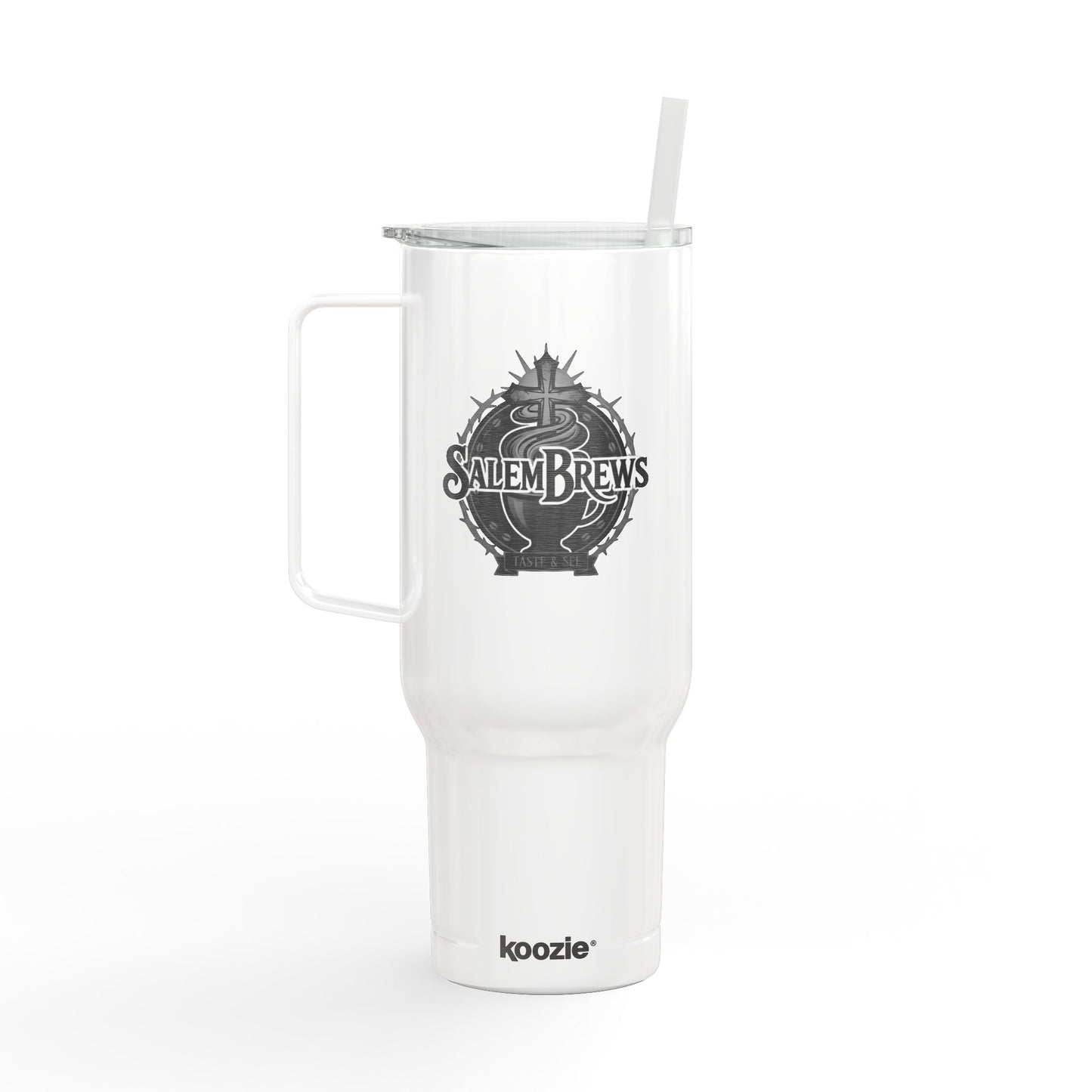 SalemBrews 40oz Engraved Stainless Tumbler with Lid & Handle