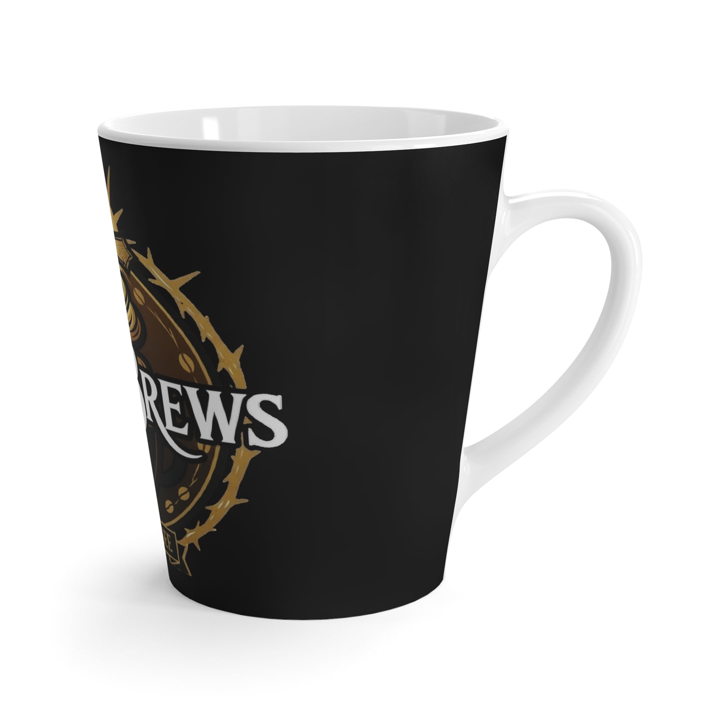 SalemBrews Latte Mug – Gothic Coffee Logo Ceramic Cup