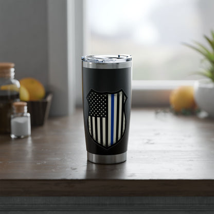 SalemBrews 20oz Blue Line Black Tumbler
